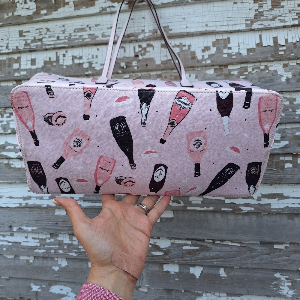 kate spade Pink Champagne Bottle Print Tote - Picture 4 of 7